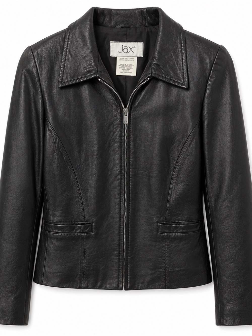 Vintage Jax Black Leather Jacket (100% Lamb Leather)